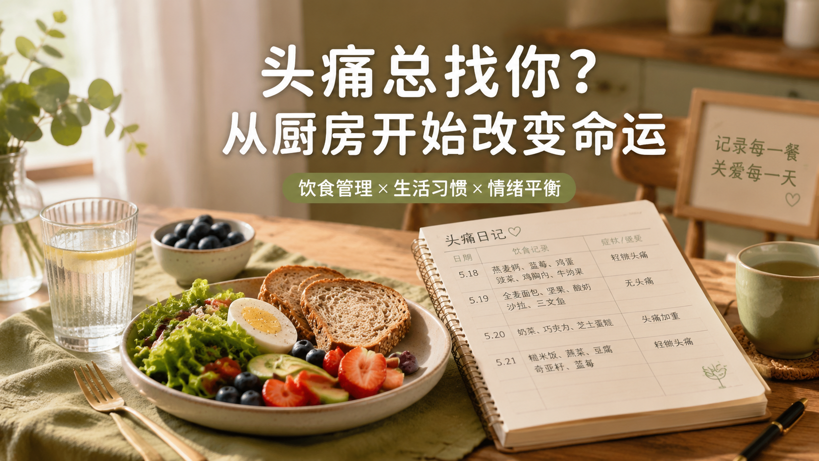 头痛了三十年，才知道问题出在餐桌上 —— 偏头痛饮食管理的完整家庭指南